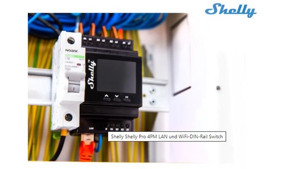 Shelly Pro 4PM LAN und WiFi-DIN-Rail Switch